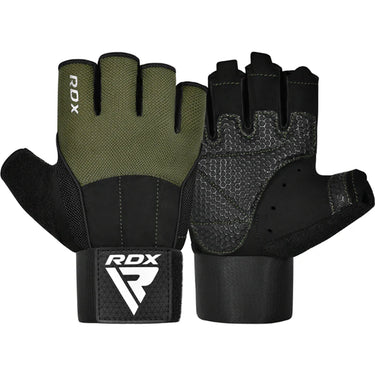 RDX W3 Gym Weight Lifting Gloves V3#color_army-green