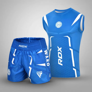RDX Kick Light Uniform P3 Short/T-shirt Sleeveless#color_blue