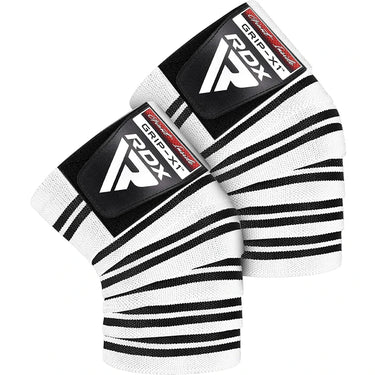 RDX K1 IPL & USPA APPROVED KNEE WRAPS FOR POWER & WEIGHT LIFTING GYM WORKOUTS#color_white