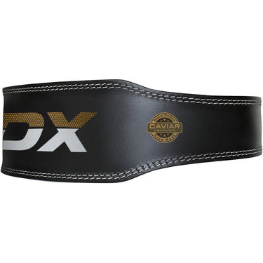 RDX 4 Inch Leather Weightlifting Gym Belt#color_blackgolden