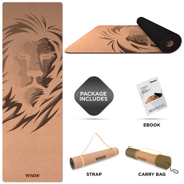 RDX D1 4-in-1 Tapis de Yoga en Liège 6 mm