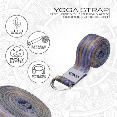 RDX F1 Sangle De Yoga Antidérapante En Coton Avec Boucle En D En Acier Inoxydable