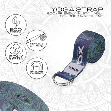 RDX F10 Sangle De Yoga Antidérapante En Coton Avec Boucle En D En Acier Inoxydable