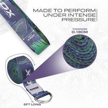 RDX F10 Sangle De Yoga Antidérapante En Coton Avec Boucle En D En Acier Inoxydable