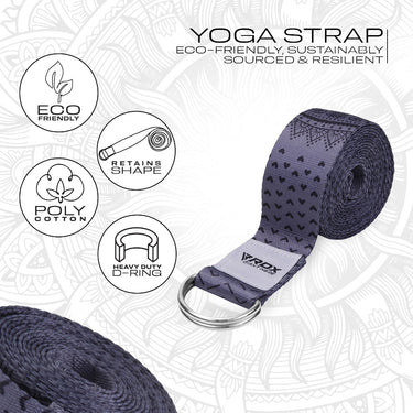 RDX F11 Sangle De Yoga Antidérapante En Coton Avec Boucle En D En Acier Inoxydable