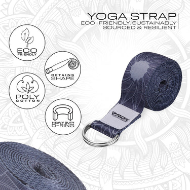 RDX F18 Sangle De Yoga Antidérapante En Coton Avec Boucle En D En Acier Inoxydable