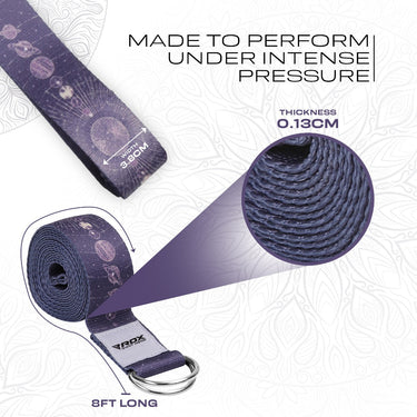 RDX F19 Sangle De Yoga Antidérapante En Coton Avec Boucle En D En Acier Inoxydable
