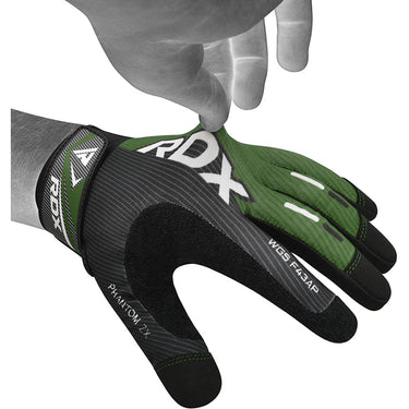 RDX F43 Full Finger Touch Screen Gym Workout Gloves#color_green