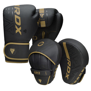 RDX F6 KARA Boxing Gloves & Focus Pads#color_golden