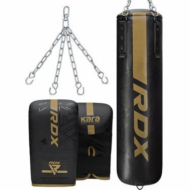 RDX F6 KARA 4ft/5ft Punch Bag & Bag Gloves#color_golden