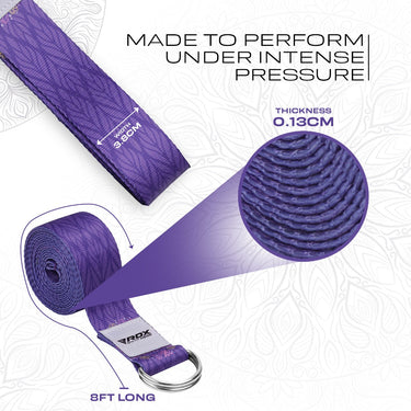 RDX F7 Sangle De Yoga Antidérapante En Coton Avec Boucle En D En Acier Inoxydable