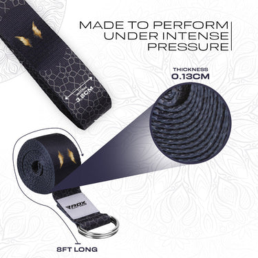 RDX F8 Sangle De Yoga Antidérapante En Coton Avec Boucle En D En Acier Inoxydable