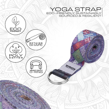 RDX F9 Sangle De Yoga Antidérapante En Coton Avec Boucle En D En Acier Inoxydable