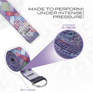 RDX F9 Sangle De Yoga Antidérapante En Coton Avec Boucle En D En Acier Inoxydable