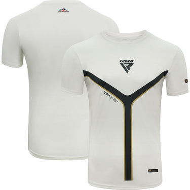 RDX T17 Aura Medium Short Sleeve White Polyester Muay thai shirts