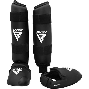 RDX X1 karate Shin Instep Guards#color_black