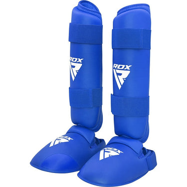 RDX X1 karate Shin Instep Guards#color_blue
