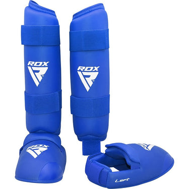 RDX X1 karate Shin Instep Guards#color_blue