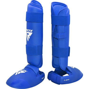 RDX X1 karate Shin Instep Guards#color_blue