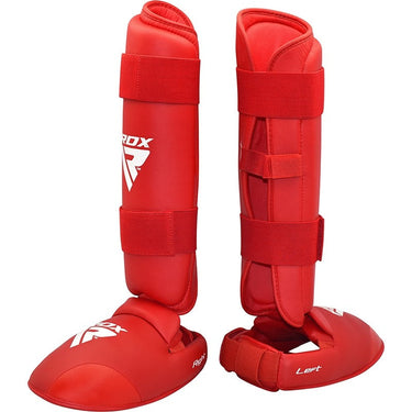 RDX X1 karate Shin Instep Guards#color_red