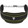 RDX T7 Elite Weight Training Dipping Belt With Chain#color_army-green