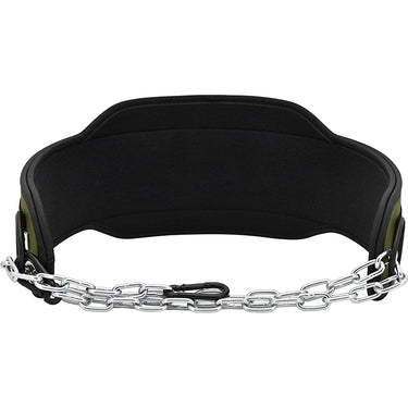 RDX T7 Elite Weight Training Dipping Belt With Chain#color_army-green