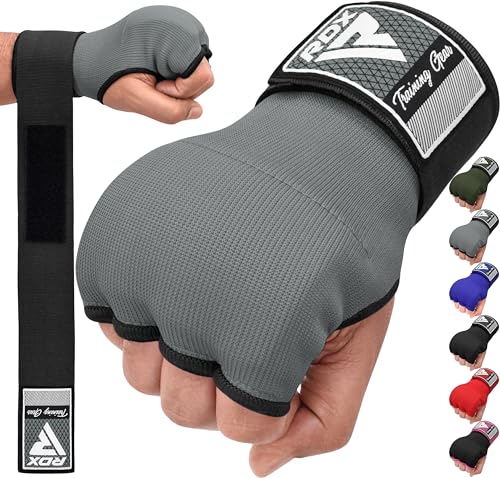 RDX IS Gel Padded Inner Gloves Hook & Loop Wrist Strap for Knuckle Protection OEKO-TEX® Standard 100 certified#color_grey