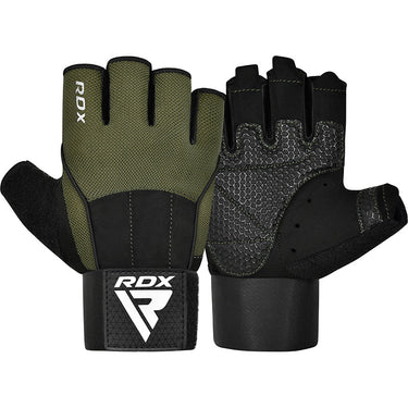 RDX W3 Workout Gym Gloves#color_Army Green