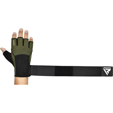 RDX W3 Workout Gym Gloves#color_Army Green
