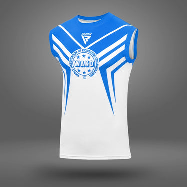 RDX Kick Light Uniform P2 Short/T-shirt Sleeveless#color_bluewhite