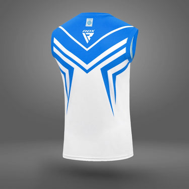 RDX Kick Light Uniform P2 Short/T-shirt Sleeveless#color_bluewhite