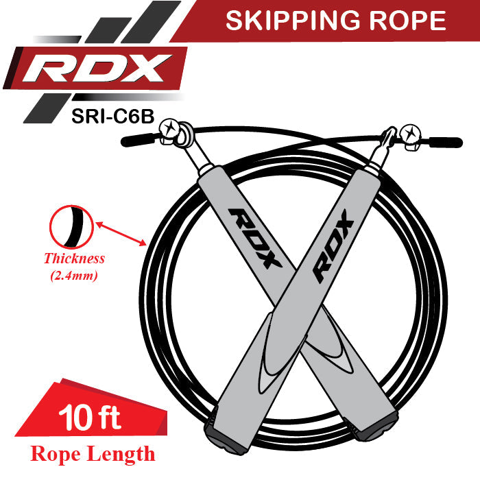 RDX C6 Black Adjustable Skipping Rope Size Chart