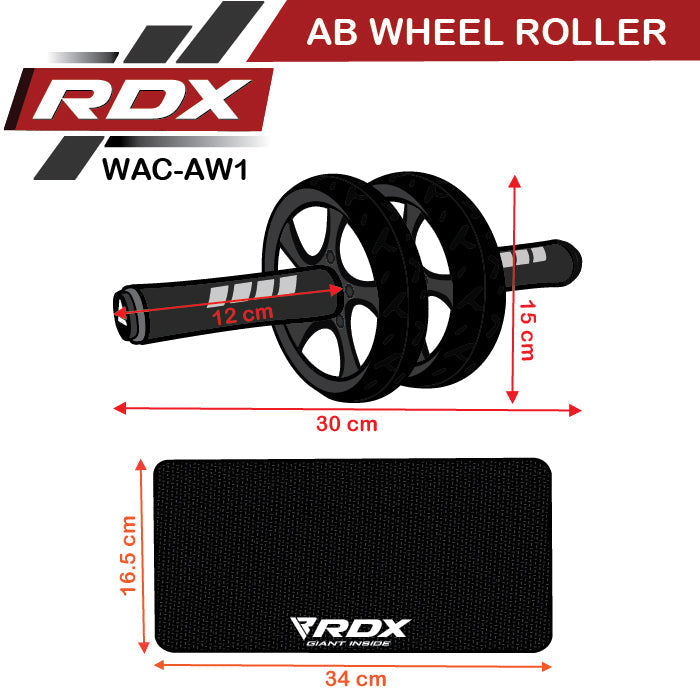 RDX W1 2-in-1 Ab Wheel Roller & Knee Pad Mat Size Chart