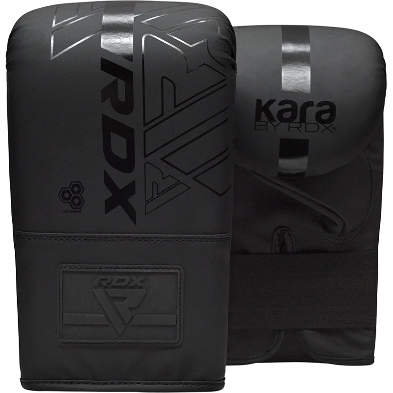 RDX 3-in-1 Angle Punch Bag Full Black with Gloves Set