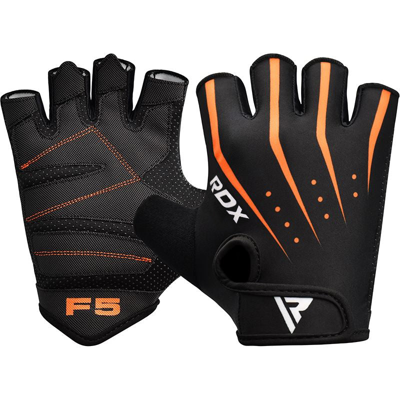 RDX F5 WeightLifting Gym Gloves#color_orange