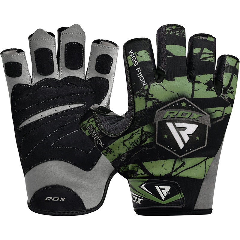 RDX F11 Camouflage Gym Workout Gloves#color_green