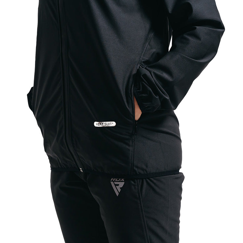 RDX H2 Women Weight Loss Sauna Suit#color_black