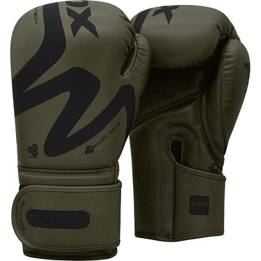 RDX F15 Nero 10oz Matte Green Boxing Gloves