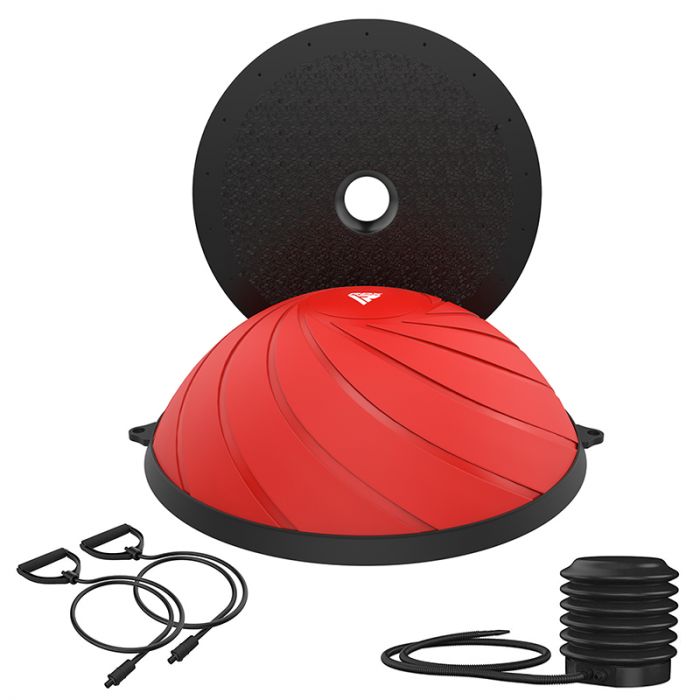 RDX TP Yoga Balance Trainer Half Ball with Resistance Tubes & Air Pump#color_red