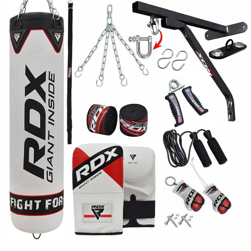 RDX F1 4ft / 5ft 14-in-1 Punch Bag with Bag Mitts Set