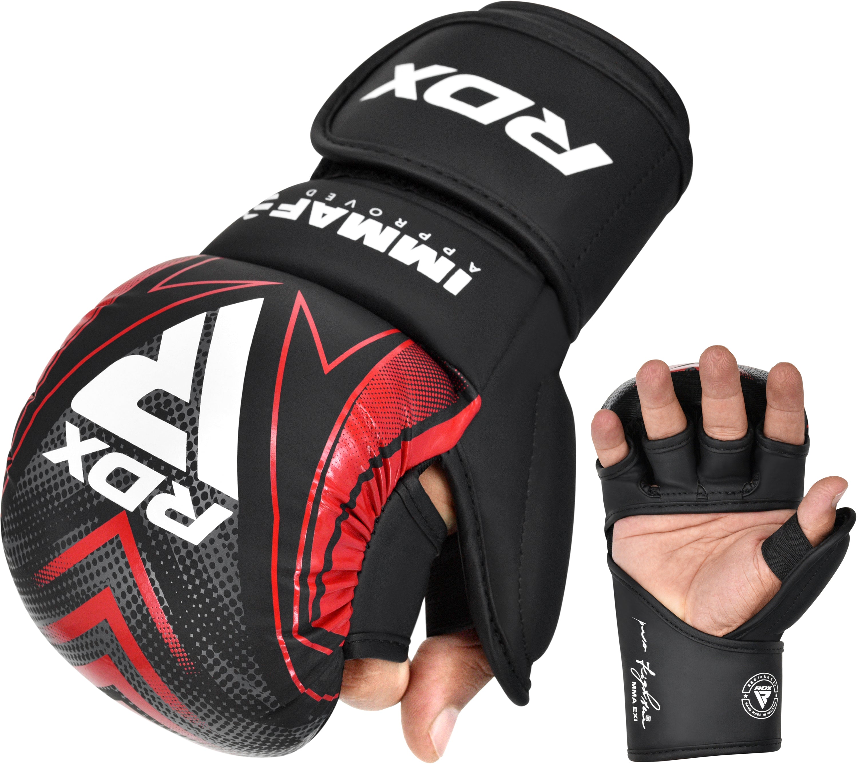 RDX GRAPPLING GLOVES SHOOTER IMMAF-1 Red