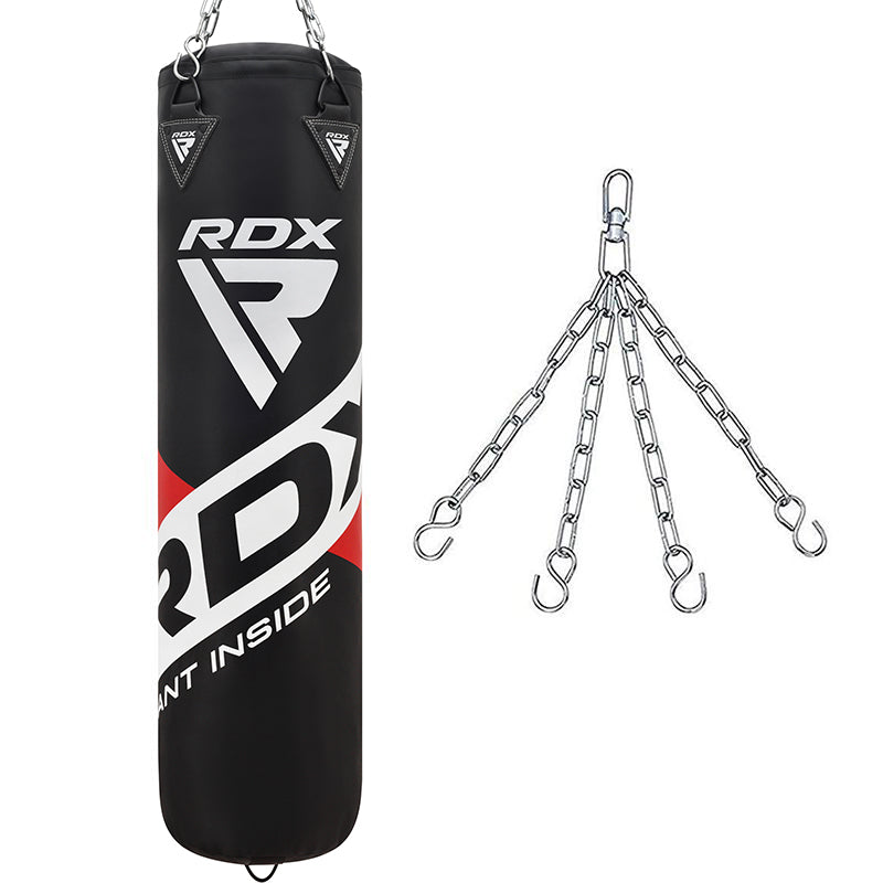 RDX F10 Training Punch Bag Black-Unfilled-5 ft