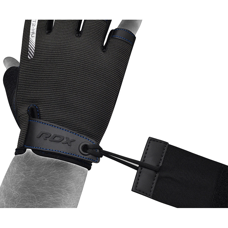 RDX T2 Weightlifting Gloves#color_blue