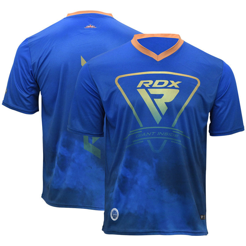 RDX T2 WAKO Approved V-Neck T-Shirts-Blue-S