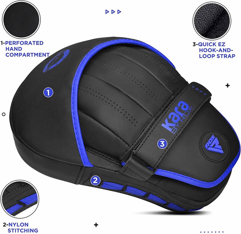 RDX F6 KARA Boxing Gloves & Focus Pads blue_#color_blue