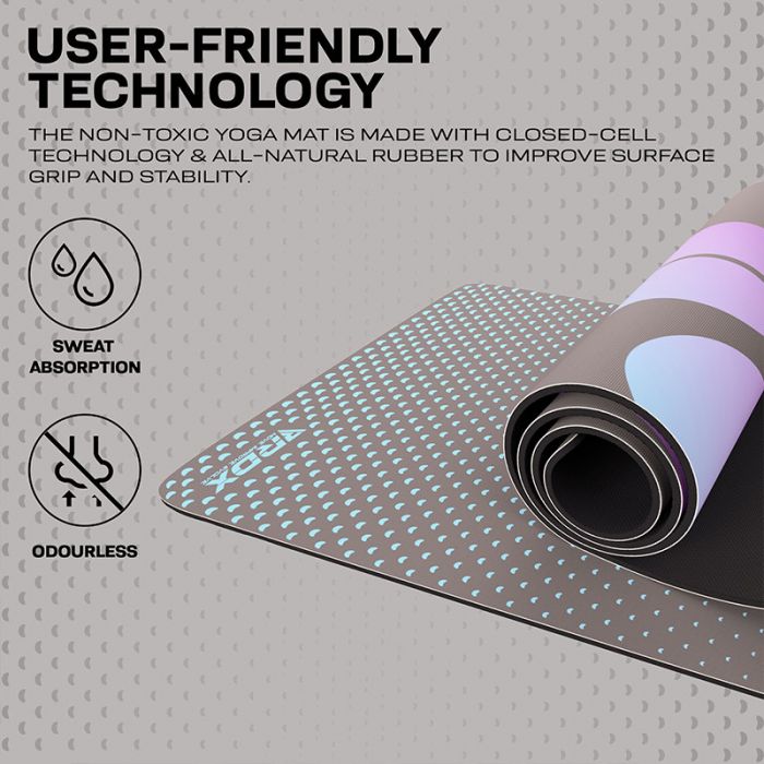 RDX D1 6mm 4-in-1 PU Rubber Yoga Mat Set