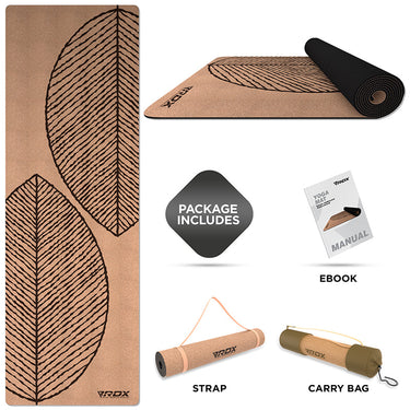RDX D3 4-in-1 6mm Cork Yoga Mat