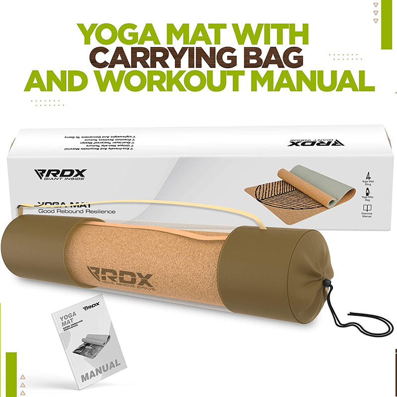RDX D3 4-in-1 6mm Cork Yoga Mat