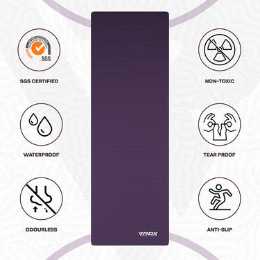 RDX DC 6mm 4-in-1 TPE Yoga Mat Set