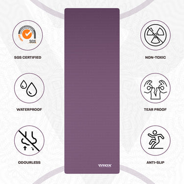 RDX DC 6mm 4-in-1 TPE Yoga Mat Set